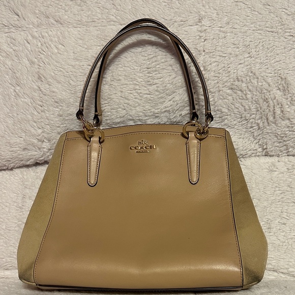 Coach Handbags - Vintage Coach Beige Leather and Suede Shoulder Bag
